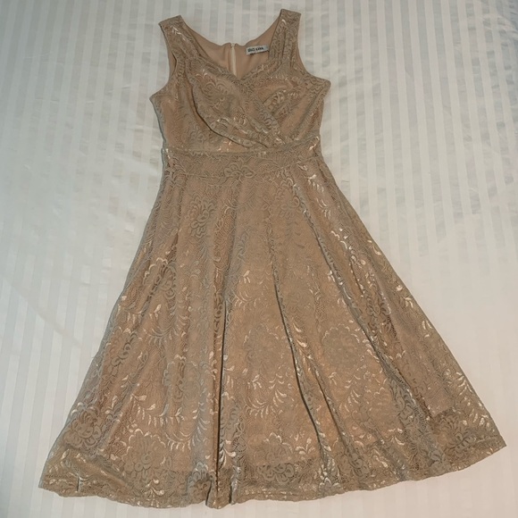 50s-60s Vintage Style Sleeveless Lace Swing Party Dress - Picture 12 of 12